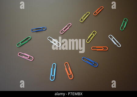 Color clips of different colors are scattered and multicolored clips ...
