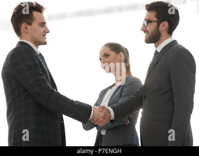 reliable handshake of business people Stock Photo