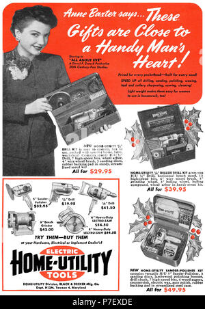 https://l450v.alamy.com/450v/p7exde/1950-us-christmas-advertisement-for-%60black-decker-tools-featuring-actress-anne-baxter-p7exde.jpg