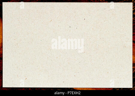 Organic light cream paper in patterned frame, recyclable material, has small inclusions of cellulose. Blank for your design Stock Photo