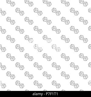 Simple dice seamless pattern with various icons and symbols on white background flat vector illustration Stock Vector