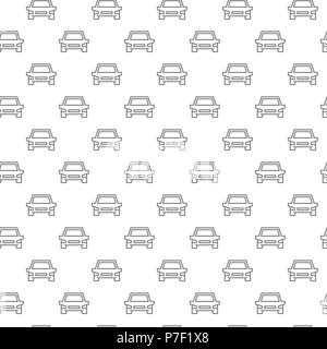 Simple car, automobile seamless pattern with various icons and symbols on white background flat vector illustration Stock Vector