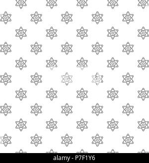 Simple atom and molecule seamless pattern with various icons and symbols on white background flat vector illustration Stock Vector