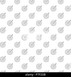 Simple target with arrow seamless pattern with various icons and symbols on white background flat vector illustration Stock Vector