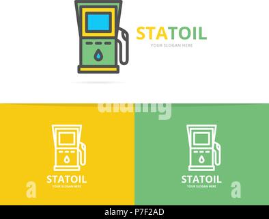 Simple gas and oil station, fuel, gas, gasoline, petrol logo design template. Symbol and sign vector illustration Stock Vector