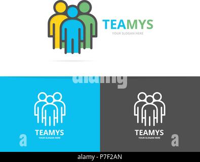 Simple teamwork, group of three people, human resources logo design template. Symbol and sign vector illustration Stock Vector