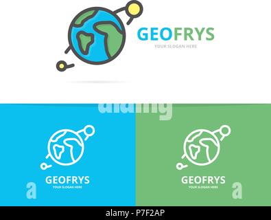 Simple planet logo design template. Symbol and sign vector illustration Stock Vector