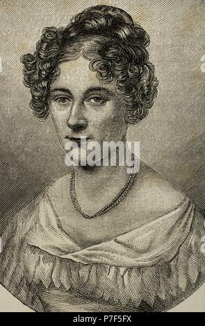 Rahel Varnhagen von Ense (1771-1833). German writer of Jewish origin. Engraving in Our Century, 1883. Stock Photo