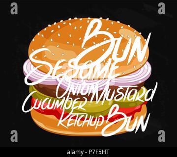 Burger on Chalkboard Stock Vector