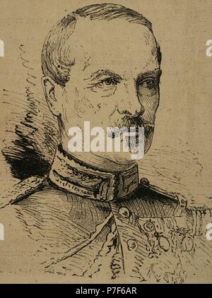 Charles Auguste Frossard (1807-1875). French general. Portrait. Engraving. 'La Ilustracio n Espan ola y Americana', 1870. Stock Photo