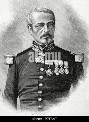 Charles Auguste Frossard (1807-1875). French general. Portrait. Engraving. 'La Ilustracio n Espan ola y Americana', 1870. Stock Photo