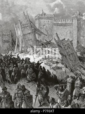 First Crusade (1096-1099). The siege of Antioch. It took place from 21 october, 1097 to 2 June, 1098. Engraving by Gustave Dore (1832-1883). Stock Photo