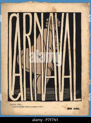 Portada de la revista satírica Carnaval, editada en Barcelona, mayo de 1921. Stock Photo