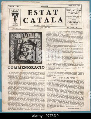 Portada de la revista mensual Estat Català, editada en París, abril de 1956. Stock Photo
