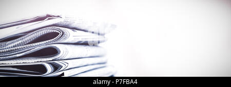 Stacks of newspapers Stock Photo