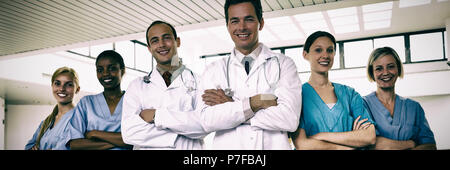 Portrait of doctors and nurses with arms crossed Stock Photo