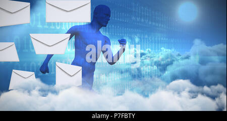 Composite image of graphic of envelopes on white background Stock Photo