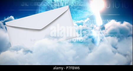 Composite image of graphic of envelope on white background Stock Photo