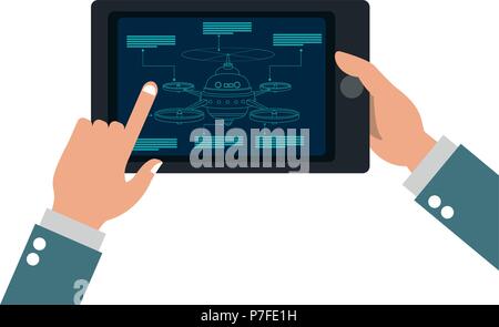Tablet drone remote control Stock Vector