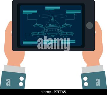 Tablet drone remote control Stock Vector