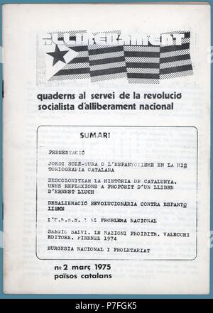 Portada de la revista clandestina Alliberament, editada en Barcelona, marzo de 1975. Stock Photo