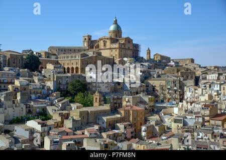 City view, Piazza Armerina, Province of Enna, Sicily, Italy Stock Photo