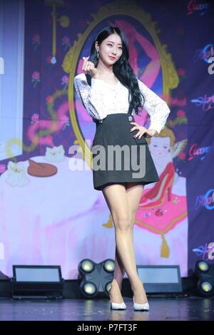 Seoul, Korea. 05th July, 2018. Kyungri Park, member of Nine Muses promoted her new solo single 'Last Night' at Muv Hall in Seoul, Korea on 05th July, 2018.(China and Korea Rights Out) Credit: TopPhoto/Alamy Live News Stock Photo