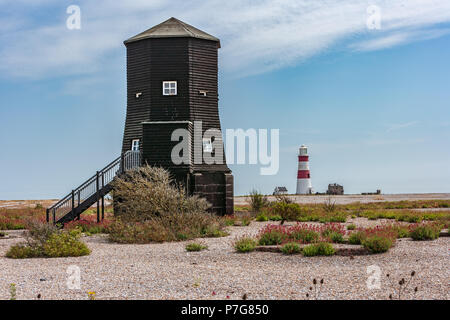 The Orfordness Rotating Wireless Beacon, known simply as the Orfordness Beacon or sometimes the Black Beacon, was an early radio navigation system Stock Photo