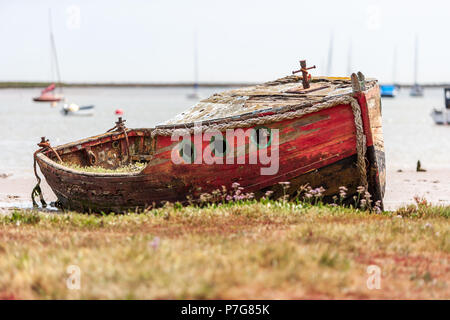 Old abandoned boats on The Alde and Ore Estuary at orford ness suffolk uk Stock Photo