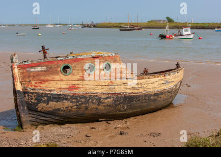 Old abandoned boats on The Alde and Ore Estuary at orford ness suffolk uk Stock Photo