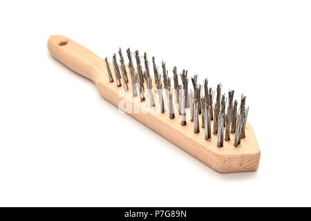 a metal brush isolated on white background Stock Photo