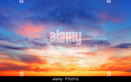 Texture of bright evening sky during sunset Stock Photo