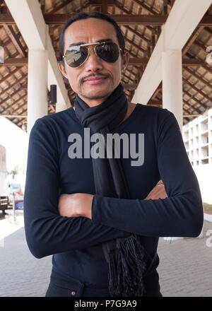 Portrait of a man at airport, Vientiane, Laos, Asia. Stock Photo