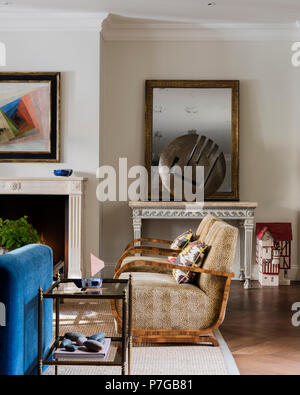 Modern armchairs in living room Stock Photo