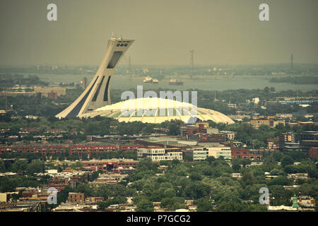 Montreal, Canada, July 5, 2018.View of the Olympic stadium during a heat wave in the city.Credit Mario Beauregard/Alamy Live News Stock Photo