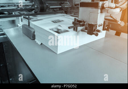 process in a modern printing house, offset printing. Stock Photo