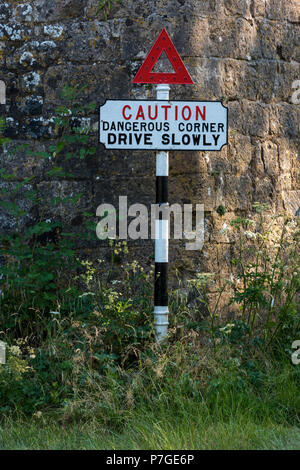 vintage road or motoring street sign. Stock Photo