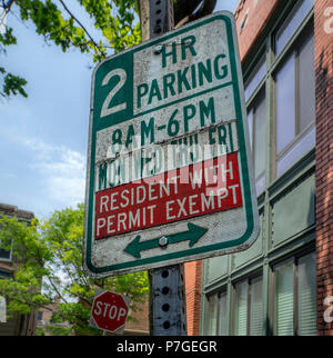 Parking for residents dirty sign Stock Photo