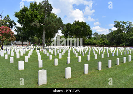 The New Bern National Cemetery located in New Bern, North Carolina USA. Stock Photo