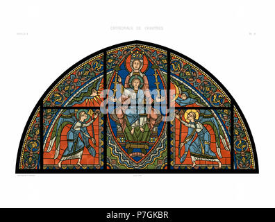 Deutsch: Aus der Mappe: Monografie de la Cathedrale de Chartres - Atlas (1867), Glasfenster: Das Leben von Jesus, 12. Jhdt. English: Monographia of the cathedral of Chartres, Chrome lithography of the stained glass window: The life of Jesus, Paris, Imprimerie impériale, 1867 Français : Monographie de la Cathédrale de Chartres - Atlas (1867) - Vitrail de la vie de Jésus Christ Feuille A - Chromo-lithographie. 3 March 2016, 21:16:09 158 Feuille E Monografie de la Cathedrale de Chartres - Atlas - Vitrail de la vie de Jesus Christ - Restored Version 74--2 Stock Photo