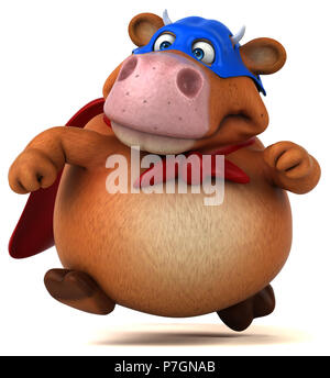 Super cow - 3D Illustration Stock Photo