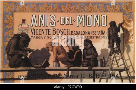 Publicidad. An s del Mono de Vicente Bosch Badalona. Cartel de