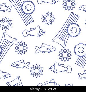 Seamless pattern with inflatable mattress, inflatable circle. Summer leisure. Stock Vector