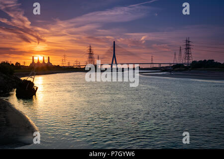 Connah's Quay at sunset Stock Photo