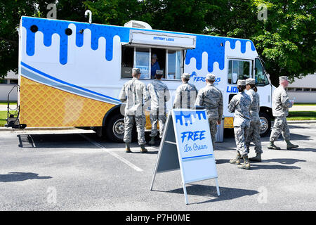 Service members received complimentary ice cream in honor of the