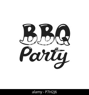 BBQ and grill lettering Stock Vector