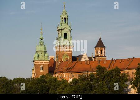 castillo y colina de Wawel, Cracovia , voivodato de Pequeña Polonia,Polonia,  eastern europe. Stock Photo