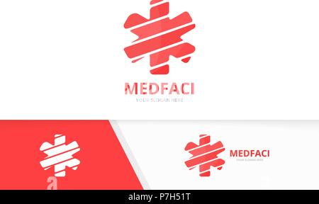 Vector ambulance logo combination. Medic symbol or icon. Unique emergency logotype design template. Stock Vector
