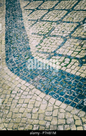 decorated pavement, portuguese street Stock Photo