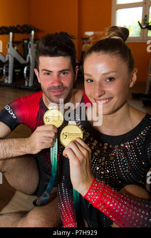 Vimercate - Aerobic Gymnastics, - Michela Castoldi and Davide Donati (Aerobic Fusion) have won the title of world champions of aerobic gymnastics at G Stock Photo